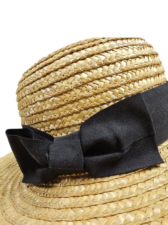 San Diego large brim straw Hat with black ribbon . women\'s O/S main image 8